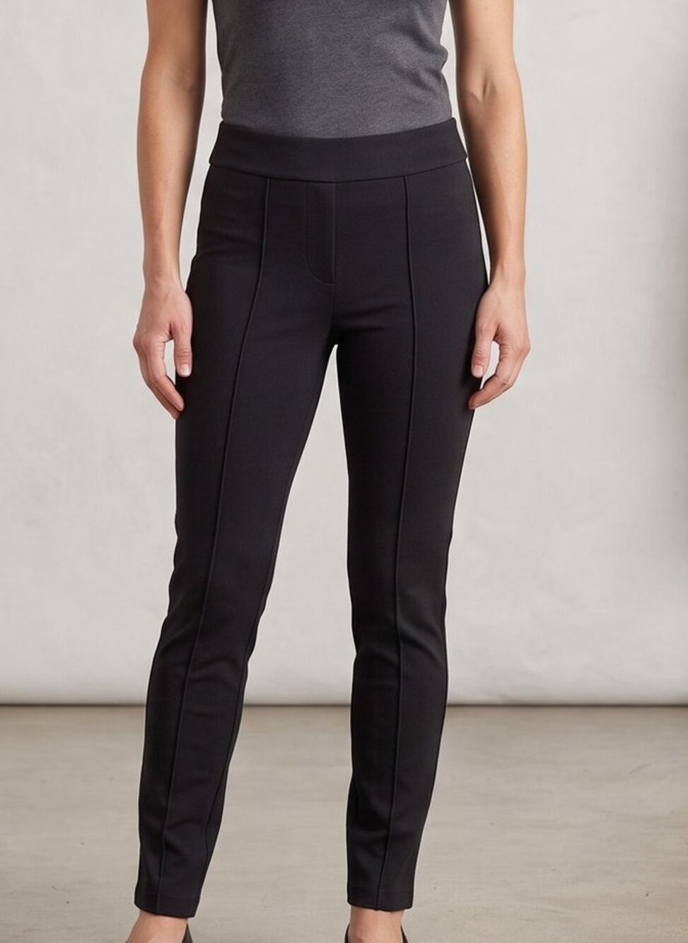 Anne Klein Size Small Charcoal Gray Pull on Ankle Pants